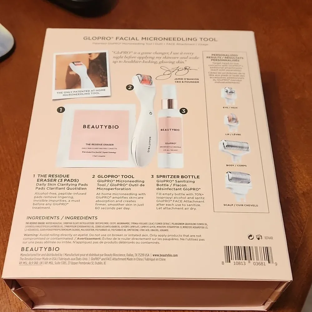 BeautyBio GloPro Facial Microneedling Tool Set NIB